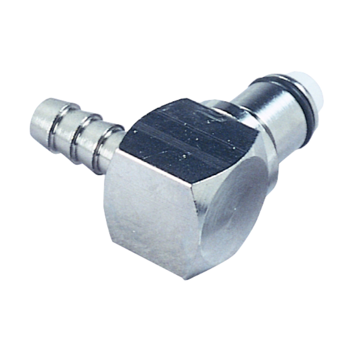 CPC Winkel-Schnellverschlussstecker mit Absperrung, 1/4" (6,4 mm) ID, Messing verchromt