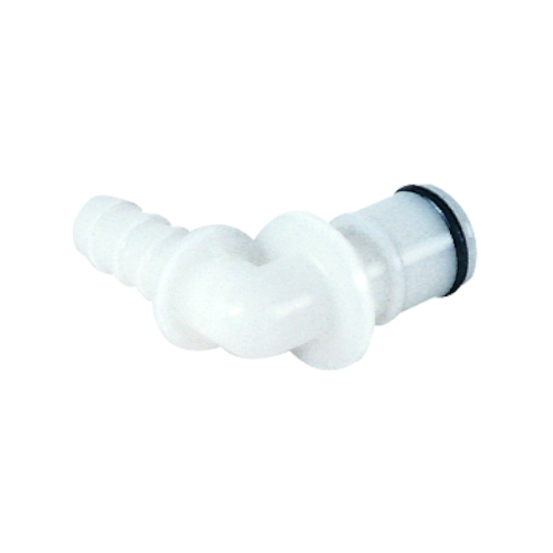 CPC Winkel-Schnellverschlussstecker ohne Absperrung, 1/4" (6,4 mm) ID Schlauchtülle, Acetal