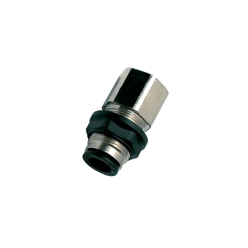 Push-In gerader Schottanschluss, 10 mm, G3/8“ BSPP, Messing vernickelt